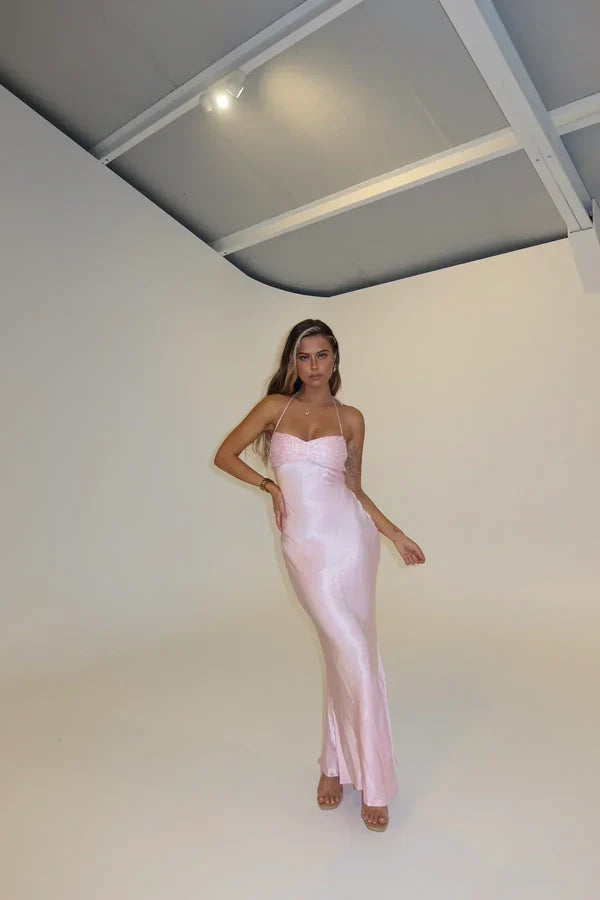 MAXIKLEID AUS CELESTINE-SATIN