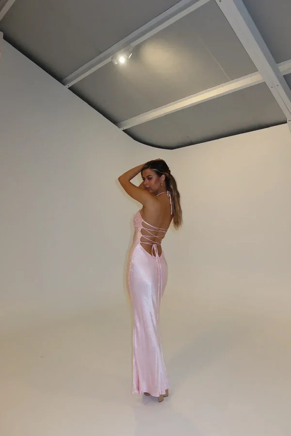 MAXIKLEID AUS CELESTINE-SATIN