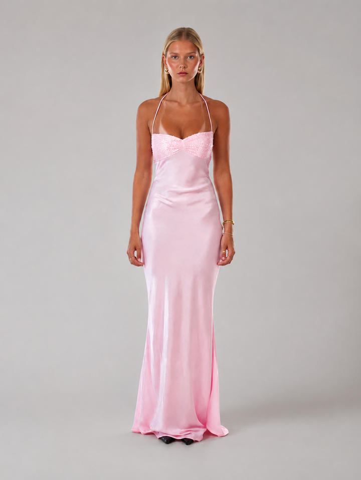 MAXIKLEID AUS CELESTINE-SATIN
