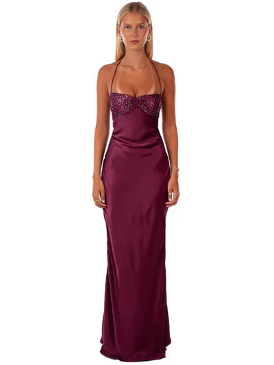 MAXIKLEID AUS CELESTINE-SATIN