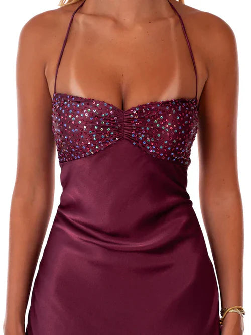 MAXIKLEID AUS CELESTINE-SATIN