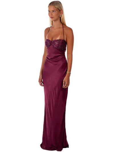 MAXIKLEID AUS CELESTINE-SATIN